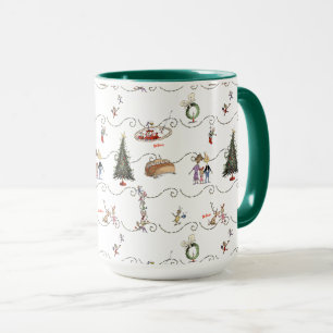 Taza Celebración de guirnaldas de Navidad en Whoville