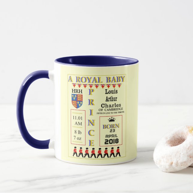 Taza Celebración del Príncipe Luis de Cambridge (Con donut)