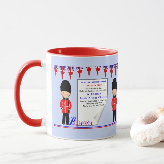Taza Celebración del Príncipe Nacido de Cambridge (Con donut)