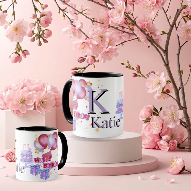 Taza Celebración Personalizada de Cumpleaños con Globos (Subido por el creador)