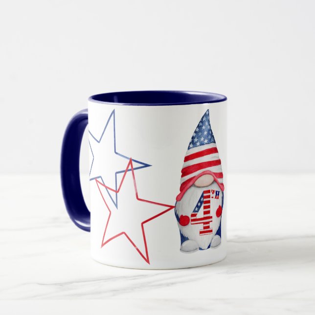 Taza Celebrar el regalo del 4 de julio del Día de la In (Anverso izquierdo)
