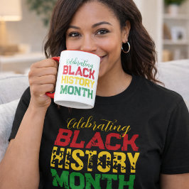 Taza Celebrating Black History Month Typography