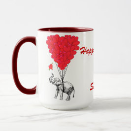 Taza Célebre elefante amor corazón San Valentín