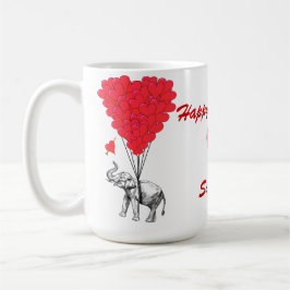 Taza Célebre elefante amor corazón San Valentín
