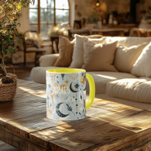 Taza Celestial Boho Chic Personalizada - Nombre Fo
