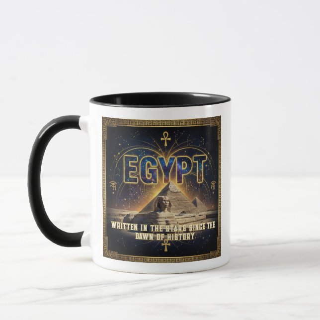 Taza Celestial Egypt Sphinx Pyramids Galaxy Poster (Izquierda)