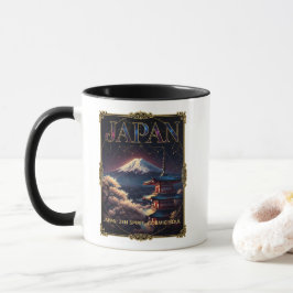 Taza Celestial Mount Fuji Japan Pagoda Travel Art