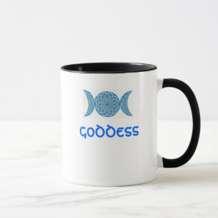 Taza céltica de la diosa del nudo (azul)