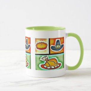 Taza Cena de Acción de Gracias de Pop Art