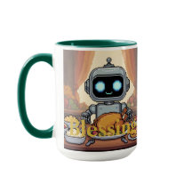 Cena de Acción de Gracias del Robot de las Bendici