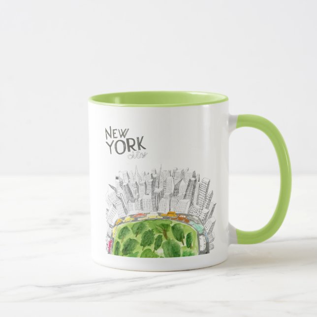 Taza Central Park y collage de New York City (Derecha)