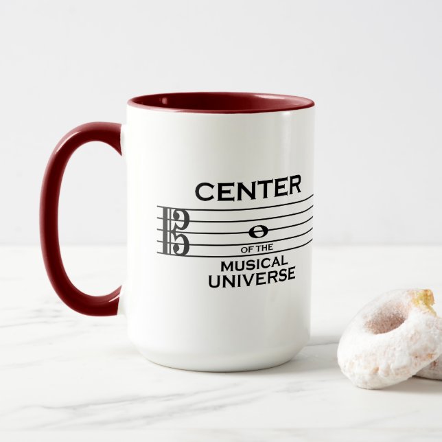 Taza Centro del universo musical Alto Clef 15oz Mug (Con donut)