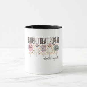 Taza Cepilla Trata Repite Equipo Dental Divertido Espel