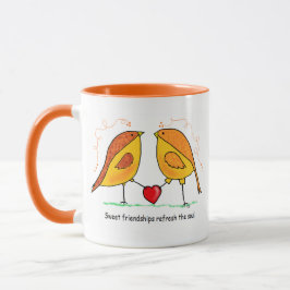 Taza Ceramic Mug Sweet Friendship Birds