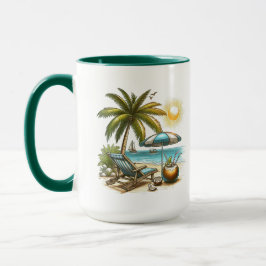 Taza Cerámica Combo Grande del amante de la playa