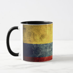 Taza Cerámica cubierta de bandera colombiana de época r