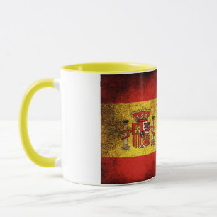 Taza Cerámica cubierta de bandera española vintage enro