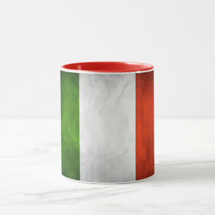 Taza Cerámica cubierta de bandera italiana antigua