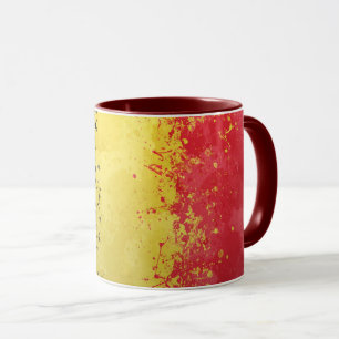 Taza Cerámica cubierta de la bandera belga rociada