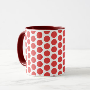 Taza Cerámica de lunares rojos retro clásica