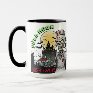 Taza Cerámica de Med Pass Zombie para enfermeras Hallow