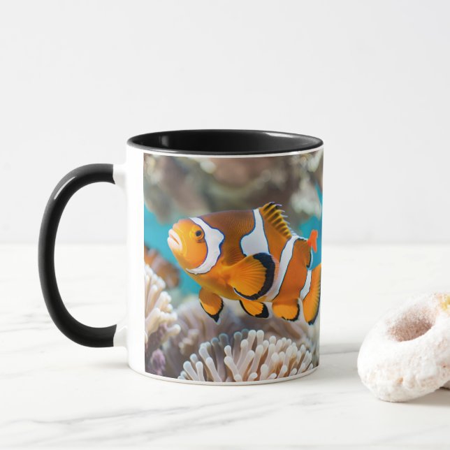 Taza Cerámica de pez de río vibrante - Perfecto para el (Con donut)