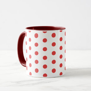 Taza Cerámica de puntos rojos retro clásicos