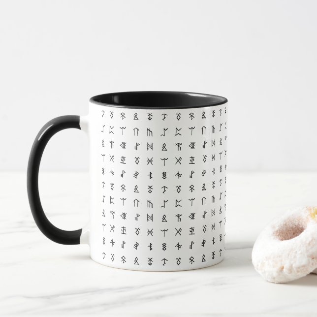 Taza Cerámica nórdica negra y blanca (Con donut)