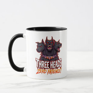Taza Cérberus Gruñón Tres Cabezas Cero Paciencia Humor