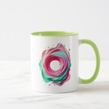 Cercle Abstrait Design aux Couleurs Rose et Vert.