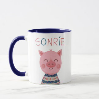 Taza Cerdito feliz sonríe