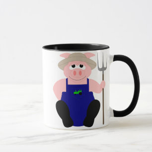 Taza Cerdo de granjero rosa