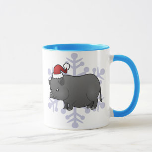 Taza Cerdo de la miniatura del navidad