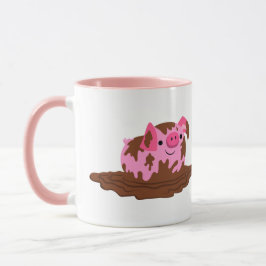 Taza Cerdo Personalizado lindo en el barro