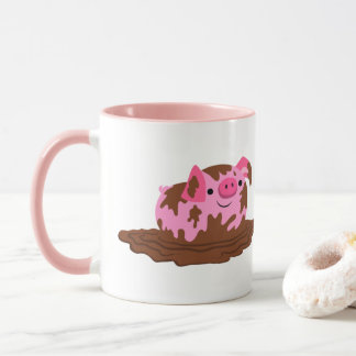 Taza Cerdo Personalizado lindo en el barro