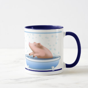 Taza Cerdo que toma el baño