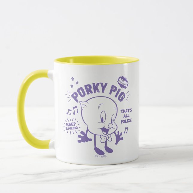 Taza Cerdo retro retro rebuscado (Izquierda)