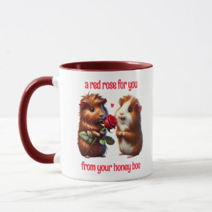 Taza Cerdos de Guinea cuteada intercambian amor con una
