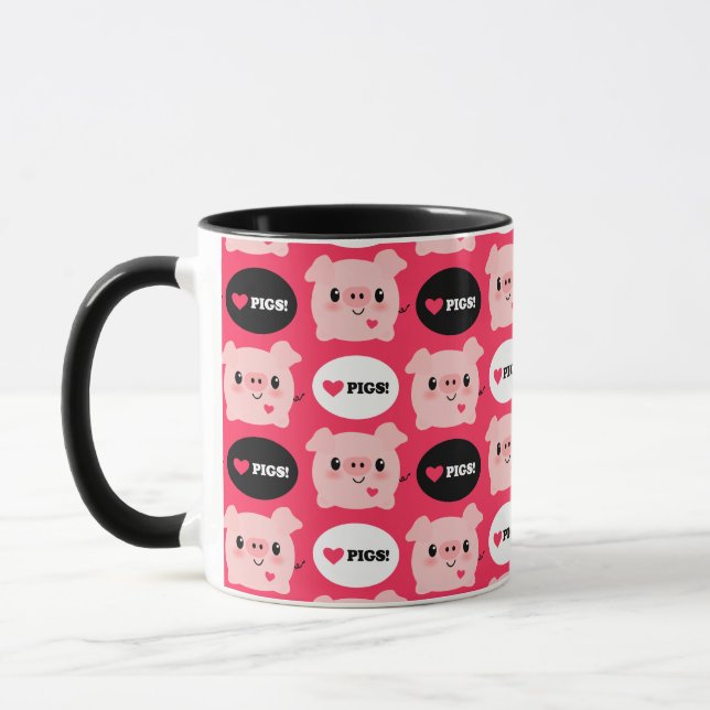 Taza Cerdos del amor de Kawaii I (Izquierda)