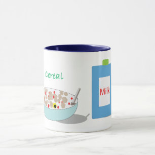 Taza cereal y leche lindo personalizado mug