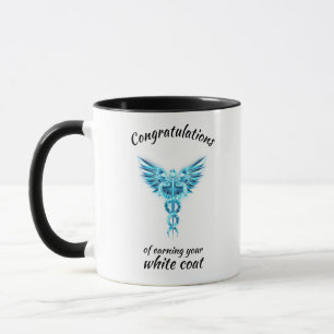 Taza Ceremonia de Bata Blanca Cristal Médico