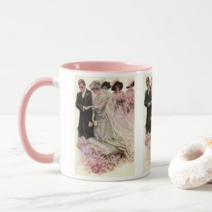 Taza Ceremonia de boda victoriana vintage novia y novio
