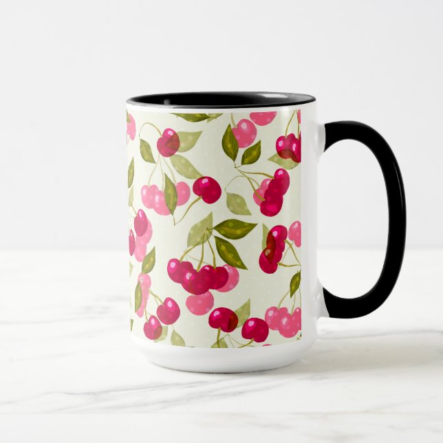 Taza Cereza roja madura . (Derecha)