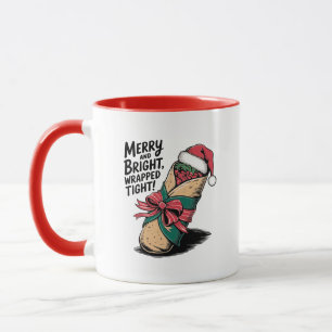 Taza Cereza y brillantez: Un burrito de Navidades festi