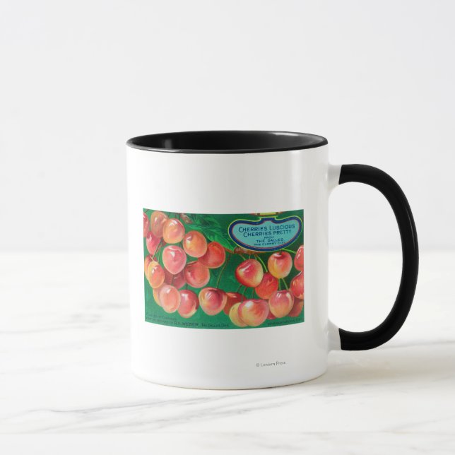 Taza Cerezas de la ciudad de los cerezosLos Dalles, OR (Derecha)