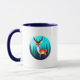 Taza Cerf majestueux dans une forêt enchantée.