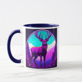 Taza Cerf mystique dans un décor futuriste.