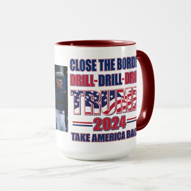 Taza Cerrar el taladro de taladros de frontera Trump 20 (Anverso derecho)
