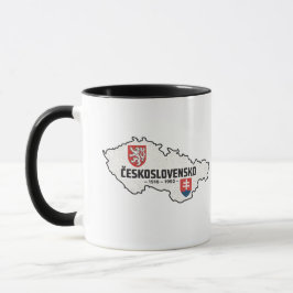 Taza Československo 1918-1992 Mapa Antiguo Diseño Retro