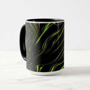 Taza Césped dorado, rastros largos de color verde ondul